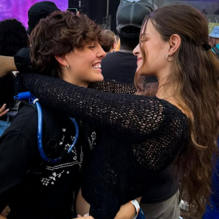 Mattie Westbrouck and Amara Cordova celebrating their one year anniversary. 